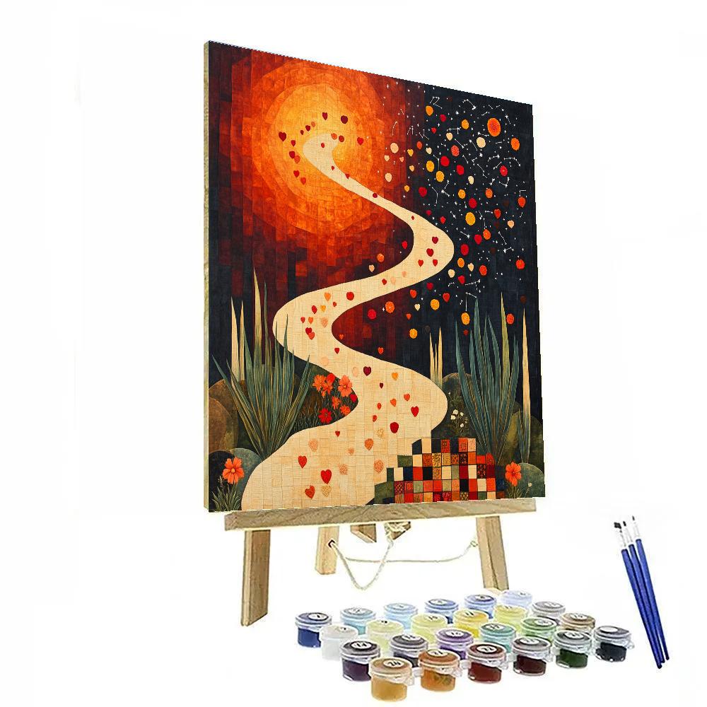 Frida Kahlo Inspired Weeping Petals Constellation paint by numbers