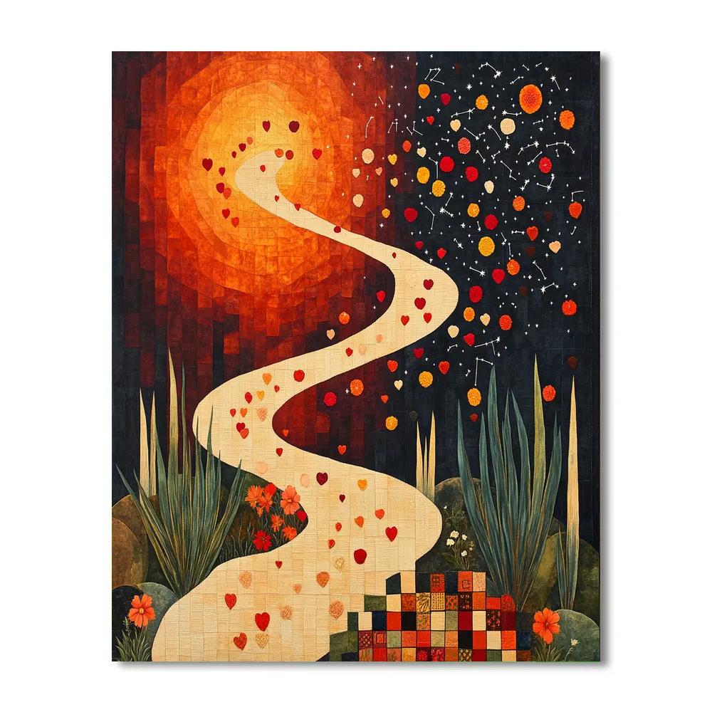 Frida Kahlo Inspired Weeping Petals Constellation paint by numbers