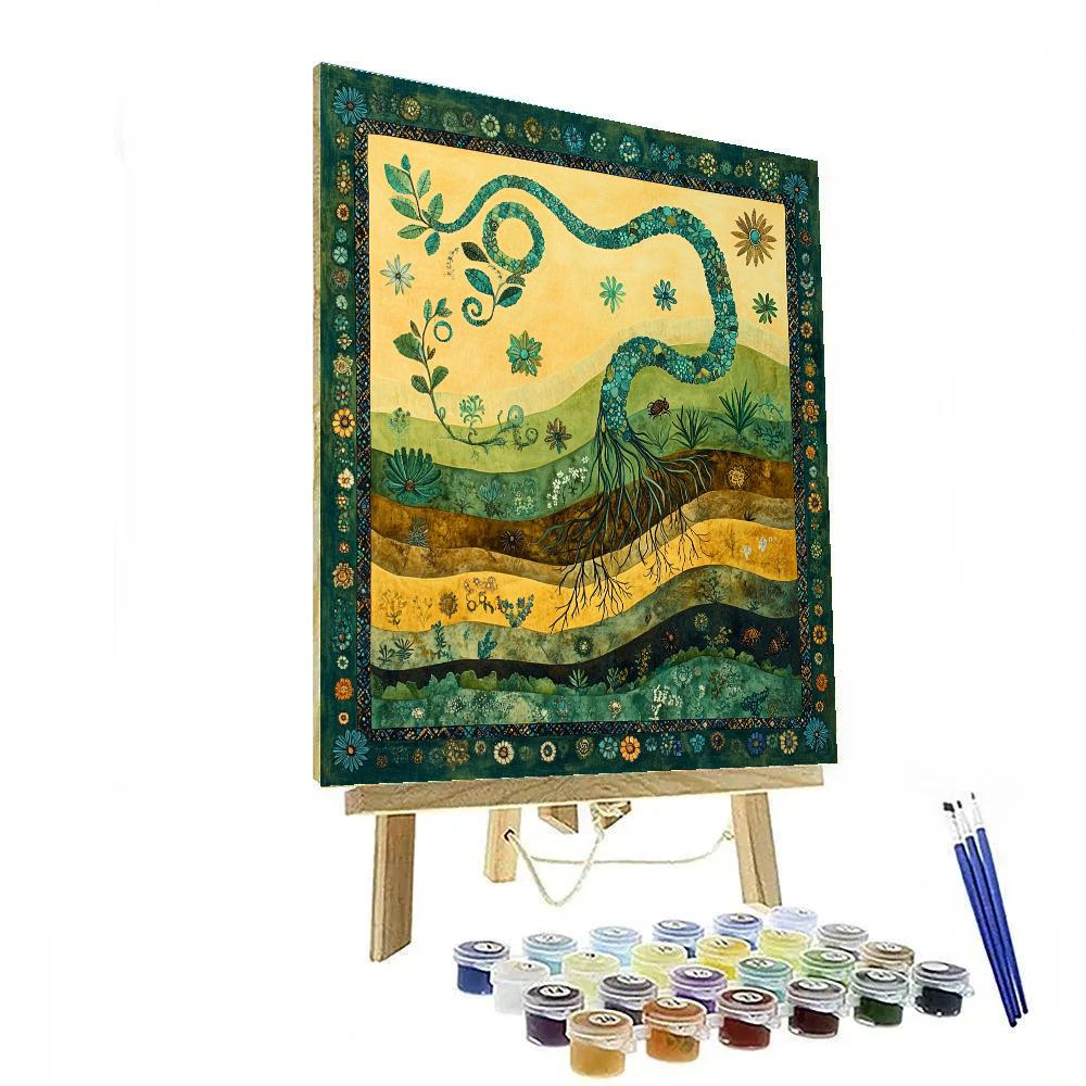 Frida Kahlo Inspired Serpent Of Roots paint by numbers