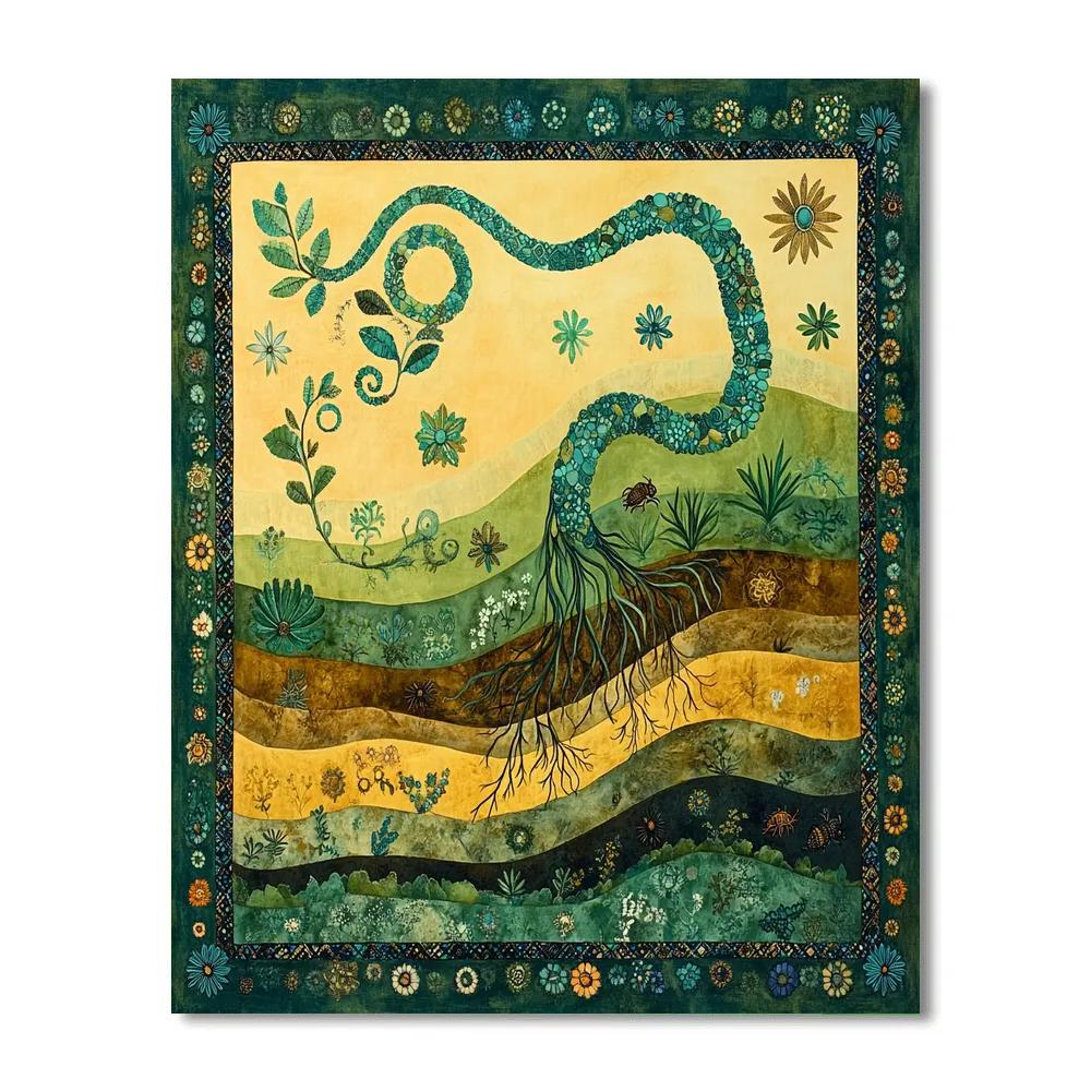 Frida Kahlo Inspired Serpent Of Roots paint by numbers