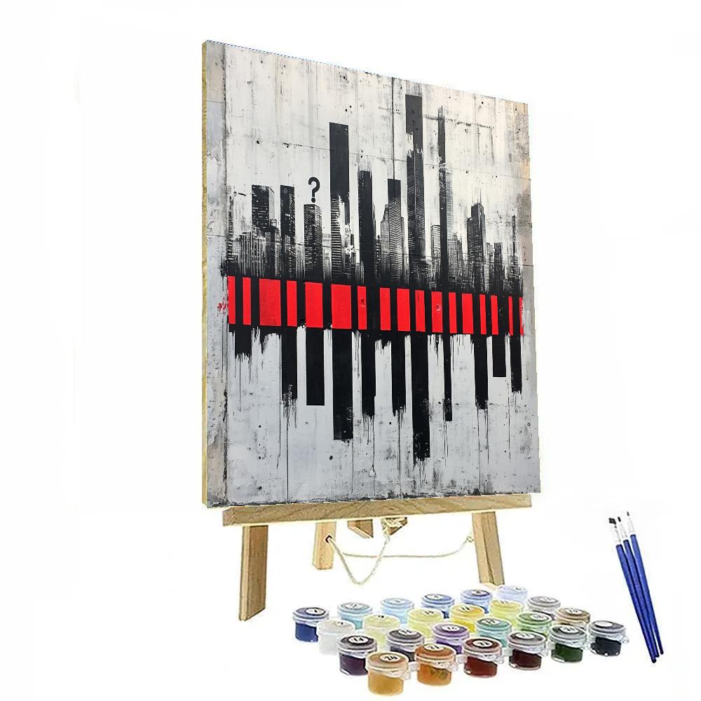 Banksy Inspired Capitalist Barcode paint by number