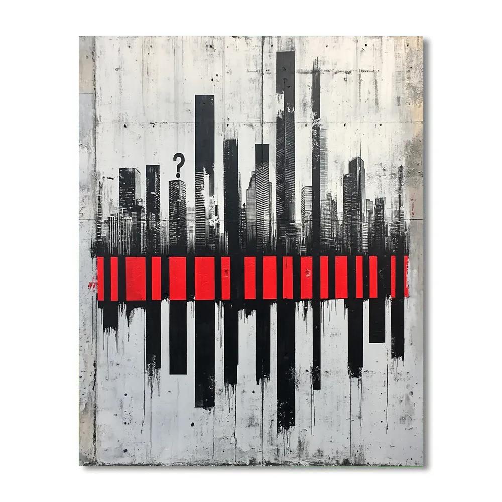 Banksy Inspired Capitalist Barcode paint by number