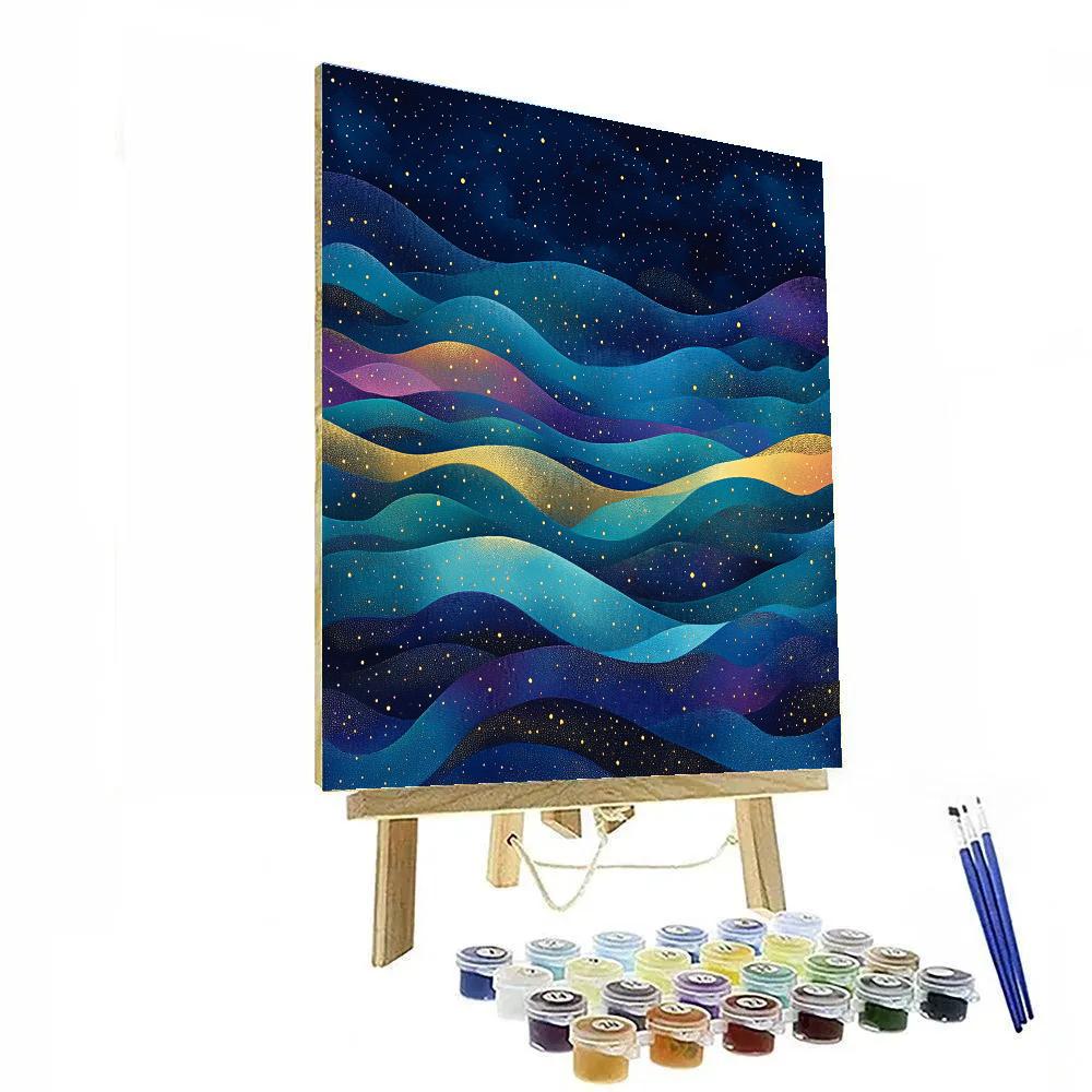 Georges Seurat Inspired Cosmic Aurora Paint by numbers art