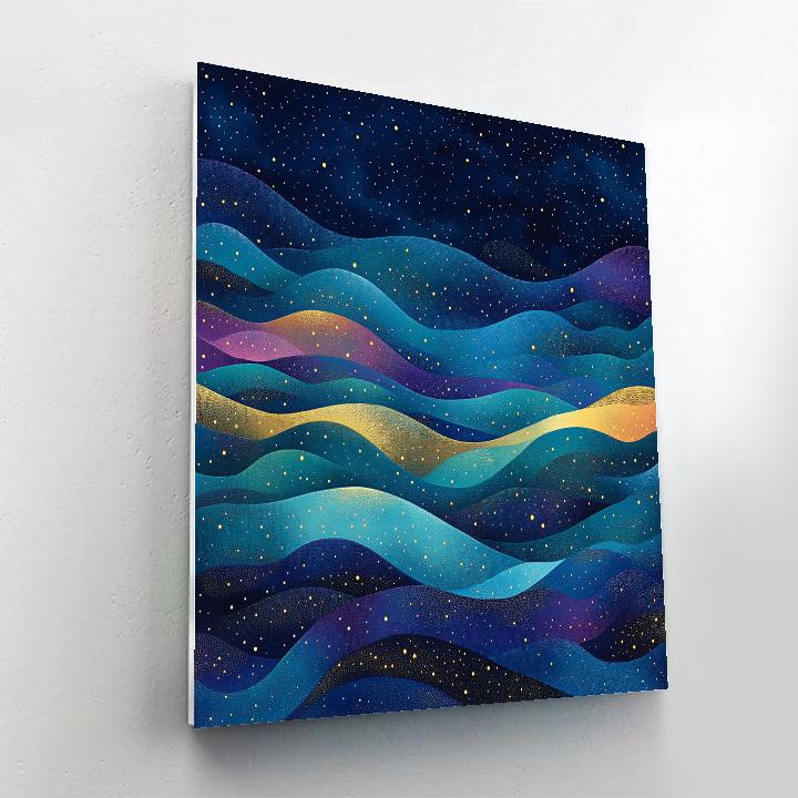Georges Seurat Inspired Cosmic Aurora Paint by numbers art
