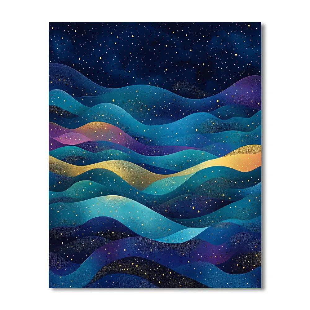 Georges Seurat Inspired Cosmic Aurora Paint by numbers art