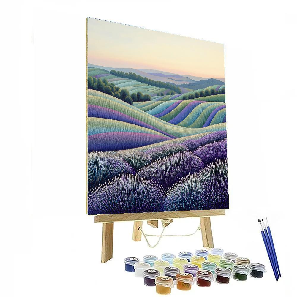 Georges Seurat Inspired Lavender Horizon DIY paint by numbers
