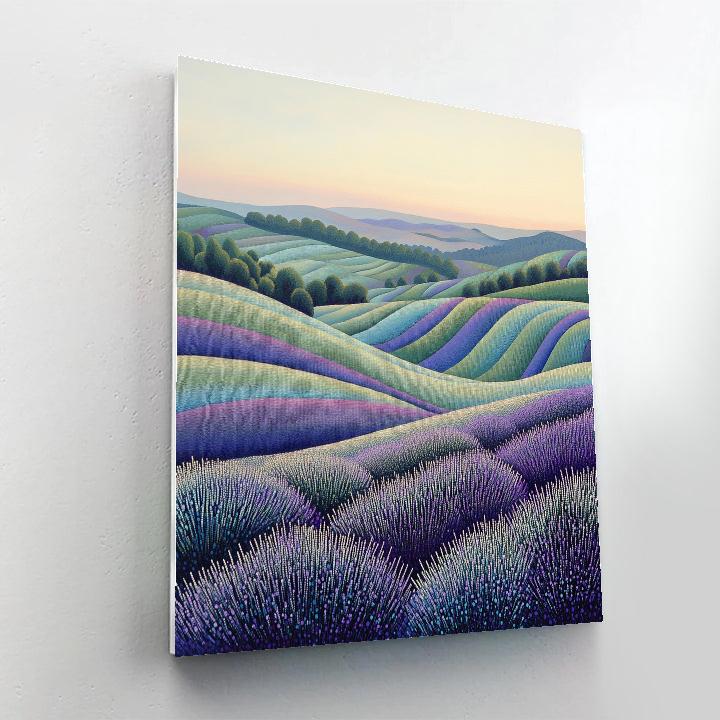 Georges Seurat Inspired Lavender Horizon DIY paint by numbers