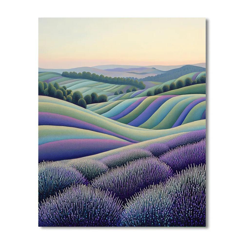 Georges Seurat Inspired Lavender Horizon DIY paint by numbers