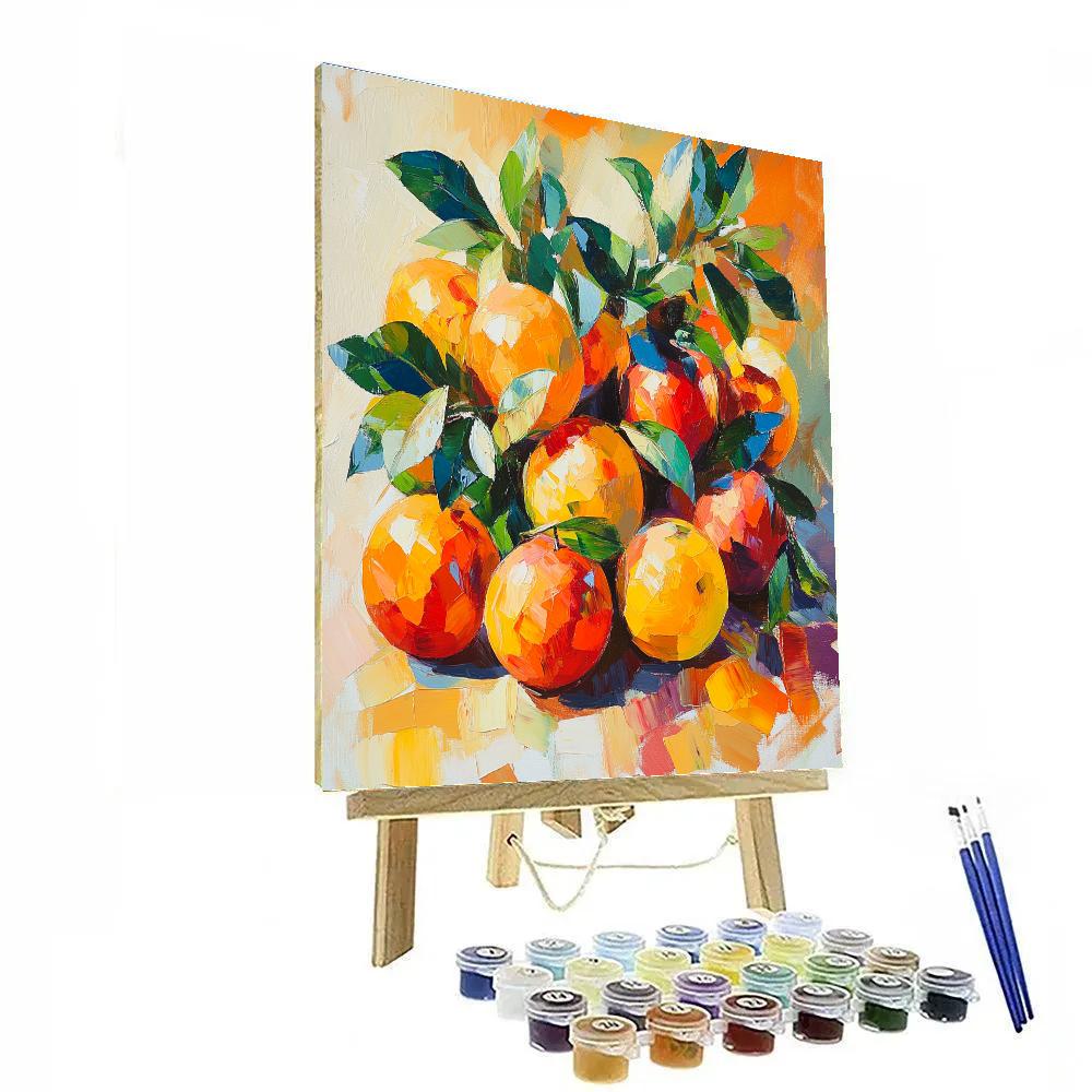 Paul Cézanne Inspired Abstract Fruit Geometry painting number kit