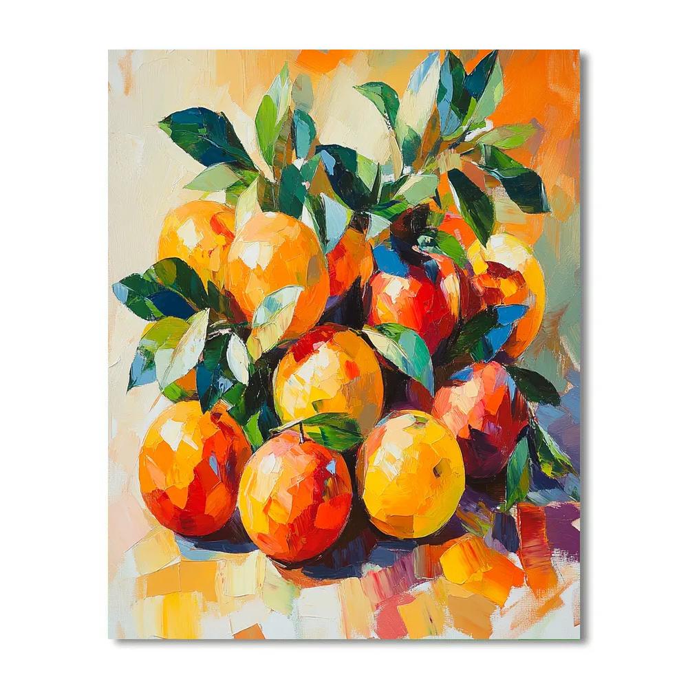 Paul Cézanne Inspired Abstract Fruit Geometry painting number kit