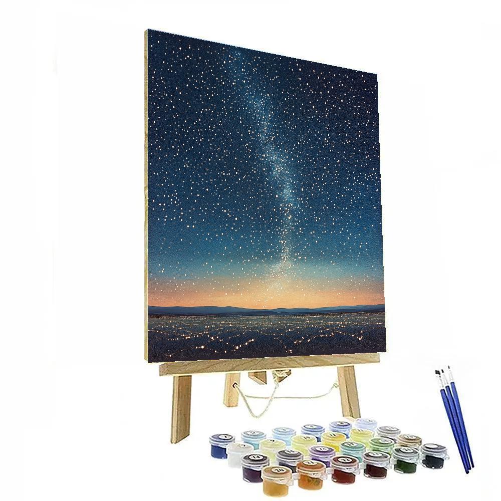 Georges Seurat Inspired Twilight Constellation paint by number