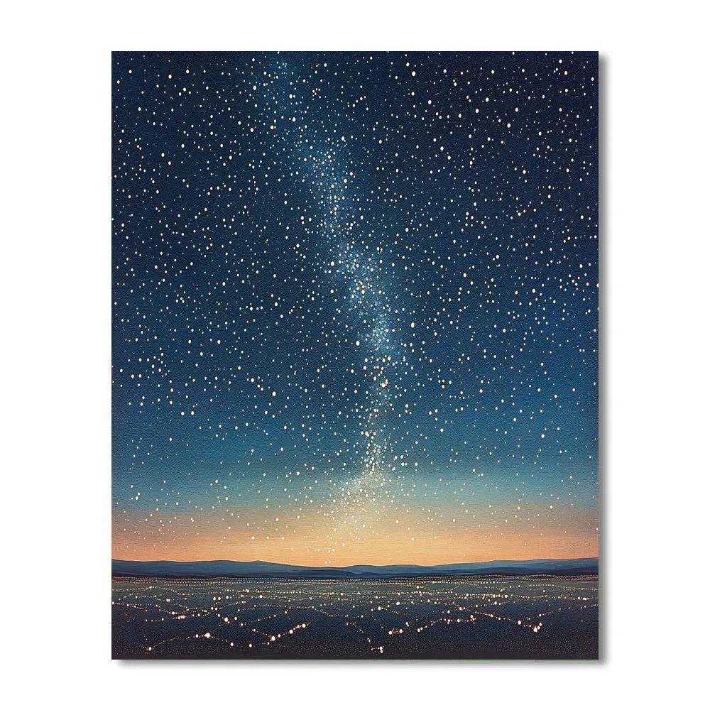 Georges Seurat Inspired Twilight Constellation paint by number