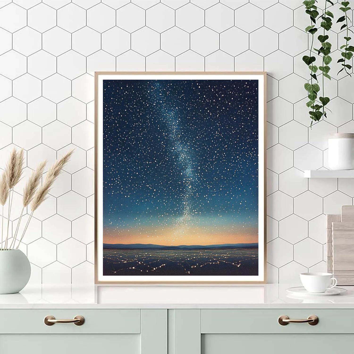 Georges Seurat Inspired Twilight Constellation paint by number