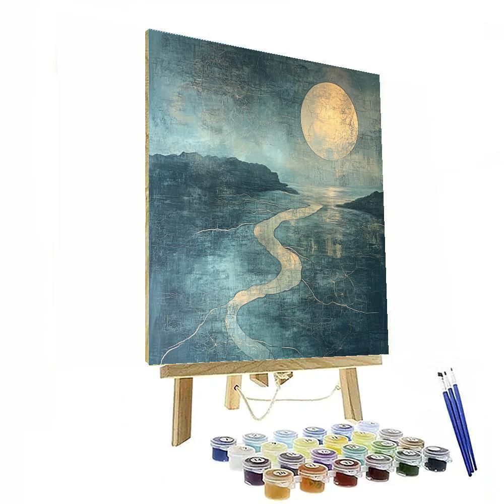 Max Ernst Inspired Nocturne Of Floating Cartographies painting number kit