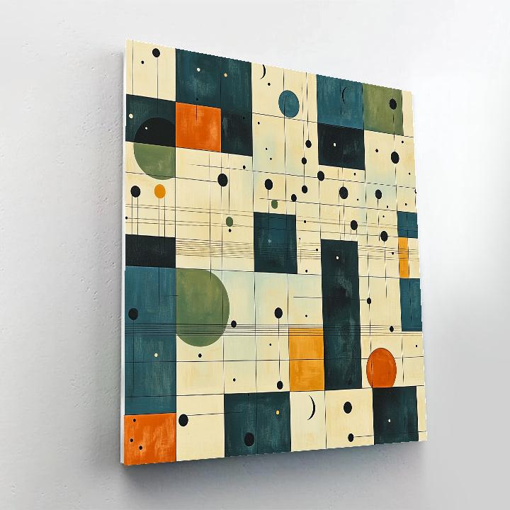 Paul Klee Inspired Harmonic Map Number painting
