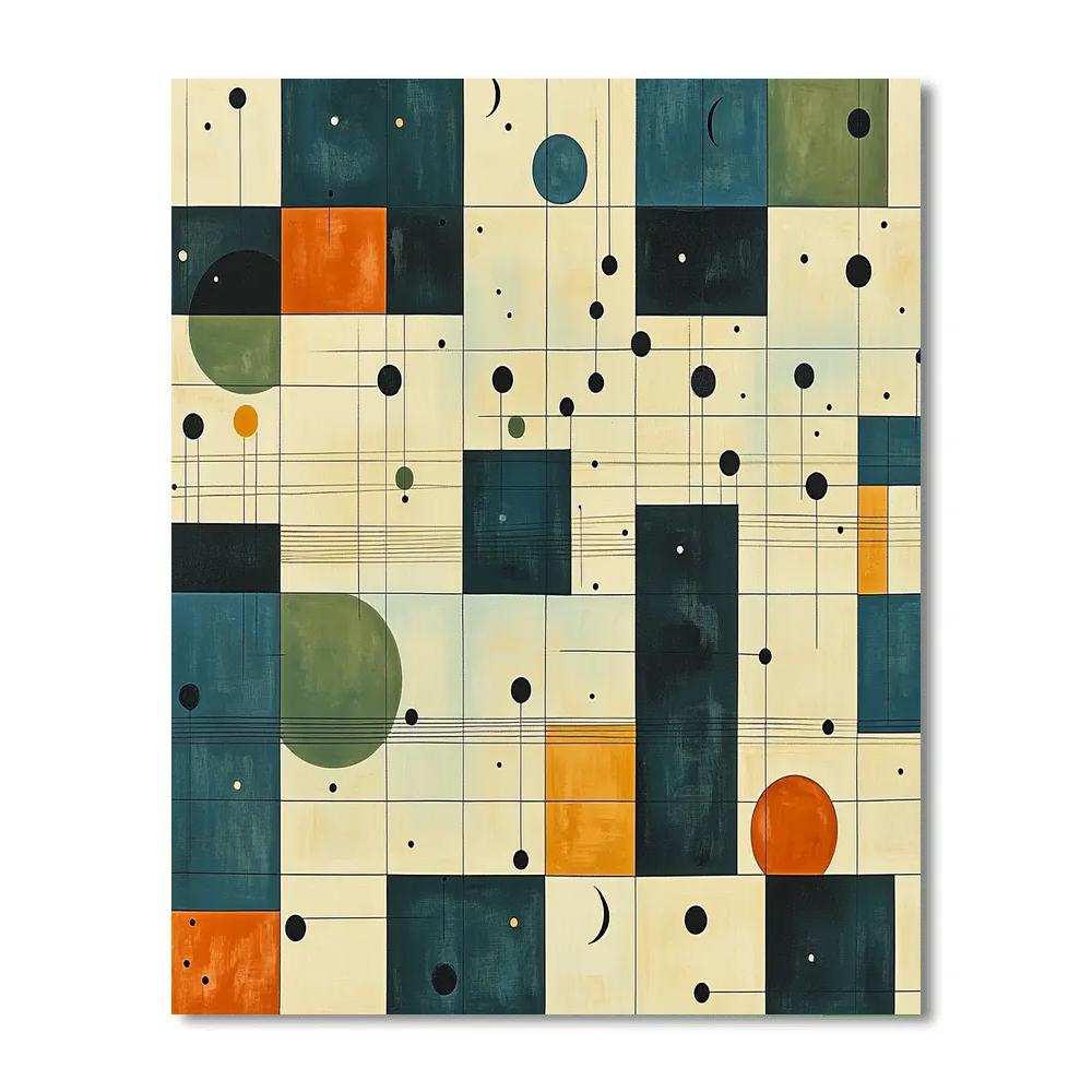 Paul Klee Inspired Harmonic Map Number painting