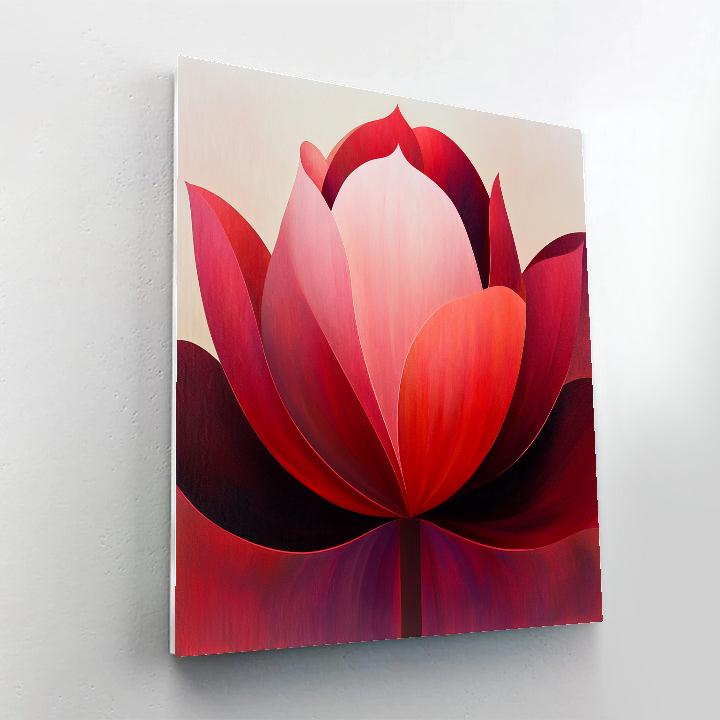 Georgia O’Keeffe Inspired Radiant Red Petal Close Up paint by number