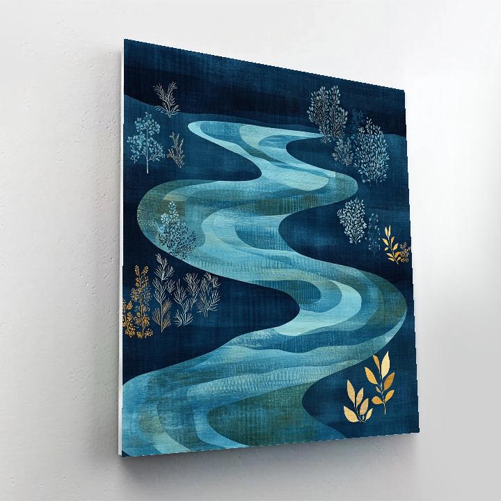 Nandalal Bose Inspired Monsoon River Dance paint by color