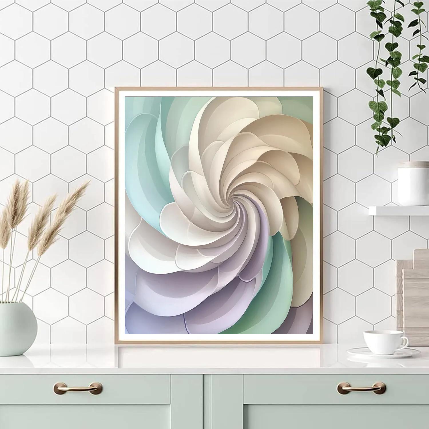 Georgia O’Keeffe Inspired Lavender Shell Abstraction Paint by numbers kits