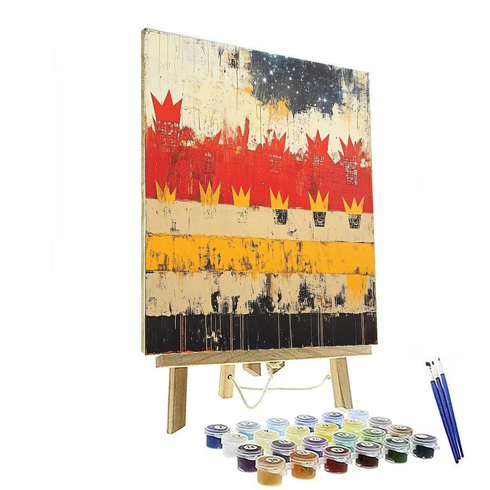 Jean-Michel Basquiat Inspired Binary Crown Landscape Numbered painting kits