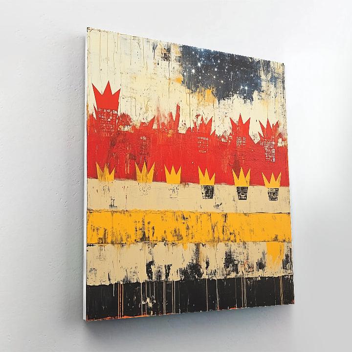 Jean-Michel Basquiat Inspired Binary Crown Landscape Numbered painting kits