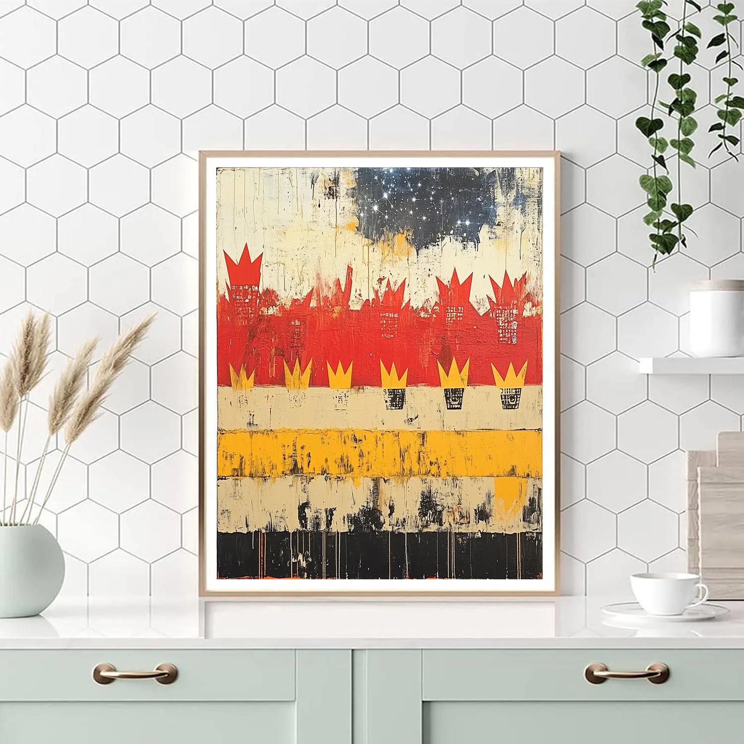 Jean-Michel Basquiat Inspired Binary Crown Landscape Numbered painting kits