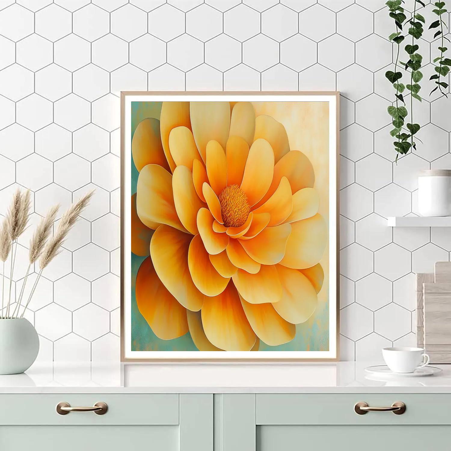 Georgia O Keeffe Inspired Desert Marigold Blossom Close Up Paint by numbers kits