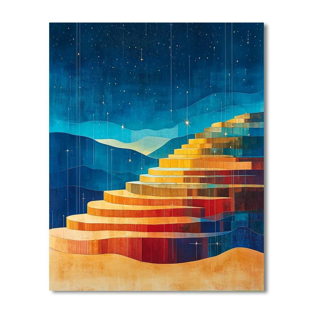 Paul Klee Inspired Celestial Terraces Nocturne paint by number