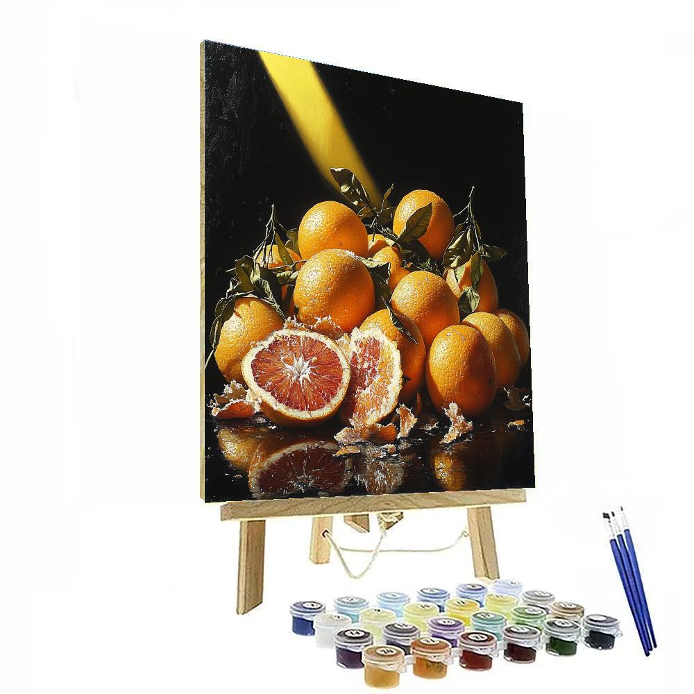 Caravaggio Inspired Overripe Citrus Still Life Numbered painting kits