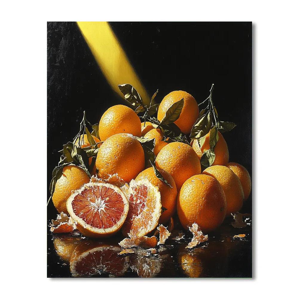 Caravaggio Inspired Overripe Citrus Still Life Numbered painting kits