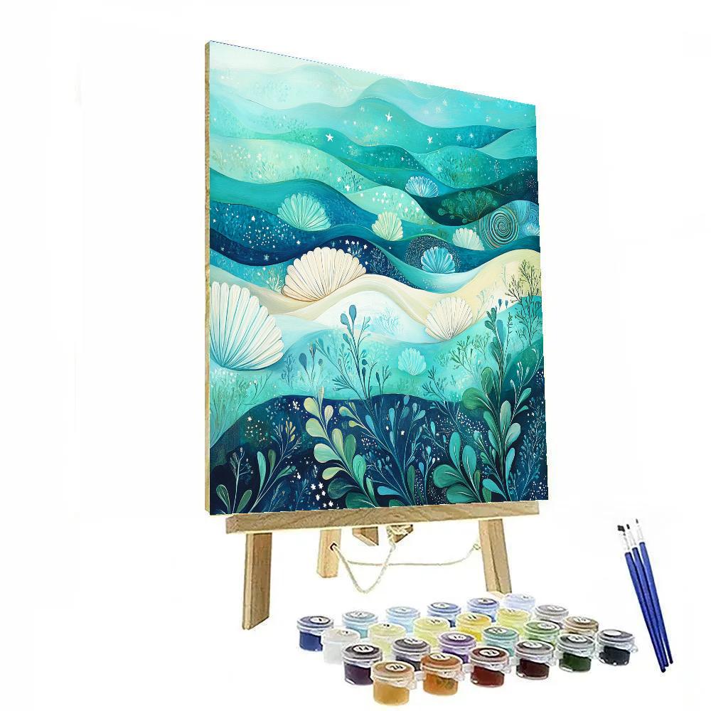 Alphonse Mucha Inspired Cosmic Tides paint by color