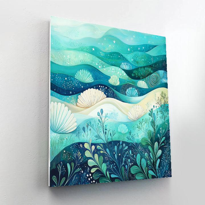 Alphonse Mucha Inspired Cosmic Tides paint by color