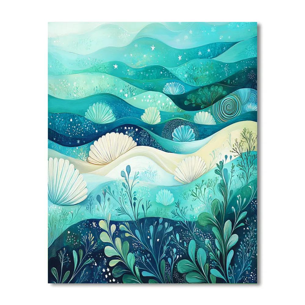 Alphonse Mucha Inspired Cosmic Tides paint by color