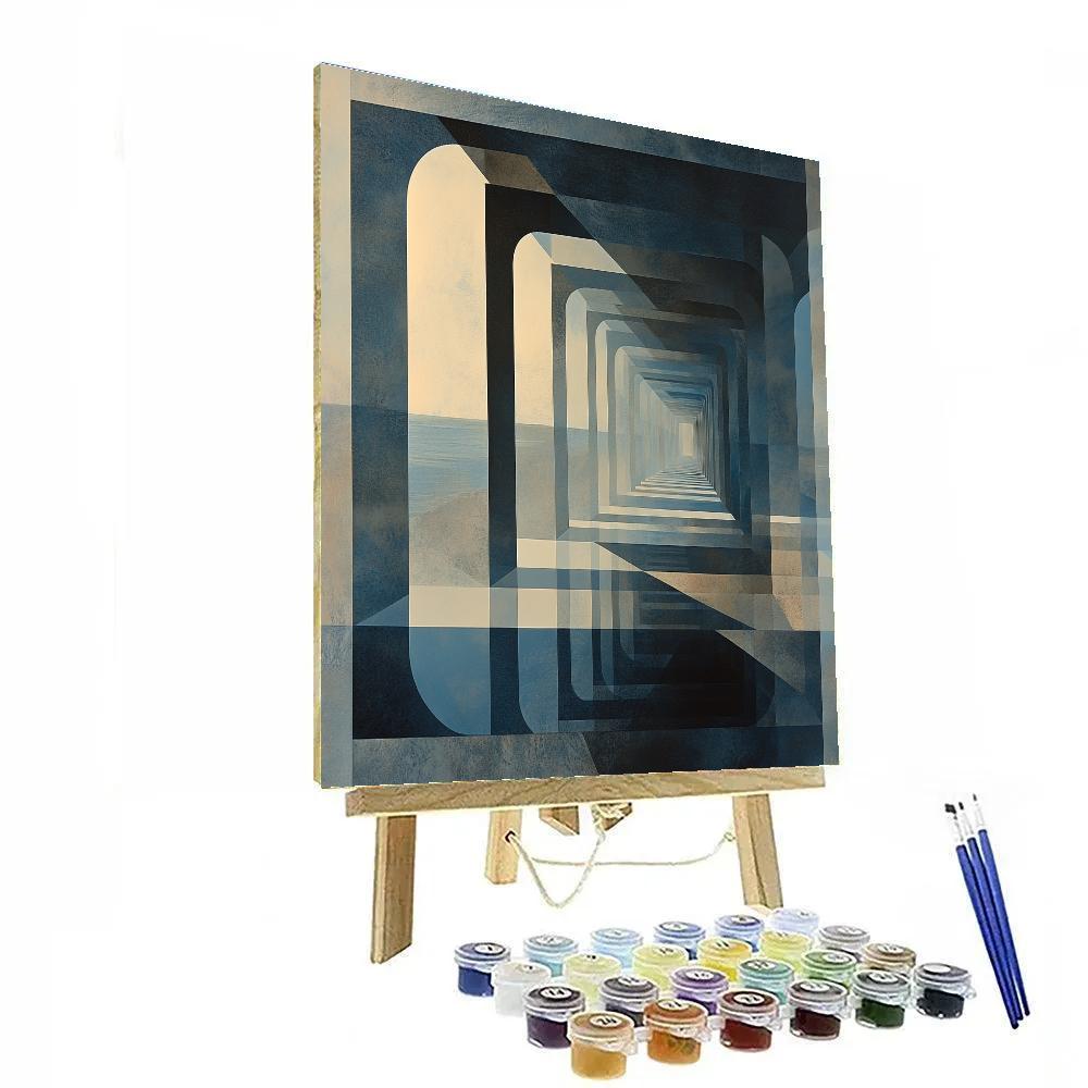 M.C. Escher Inspired Mirror Maze Of Light And Shadow painting number kit