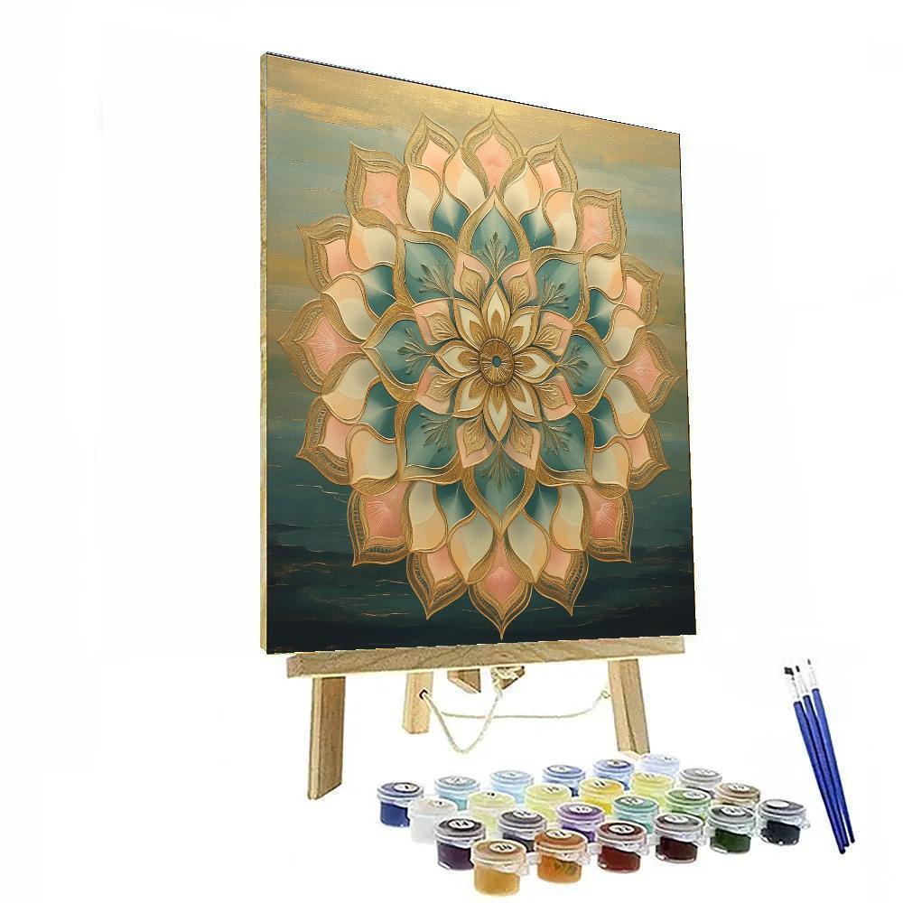 Alphonse Mucha Inspired Aurora Mandala paint by color