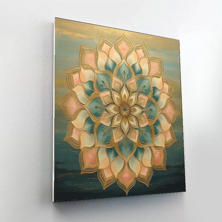 Alphonse Mucha Inspired Aurora Mandala paint by color