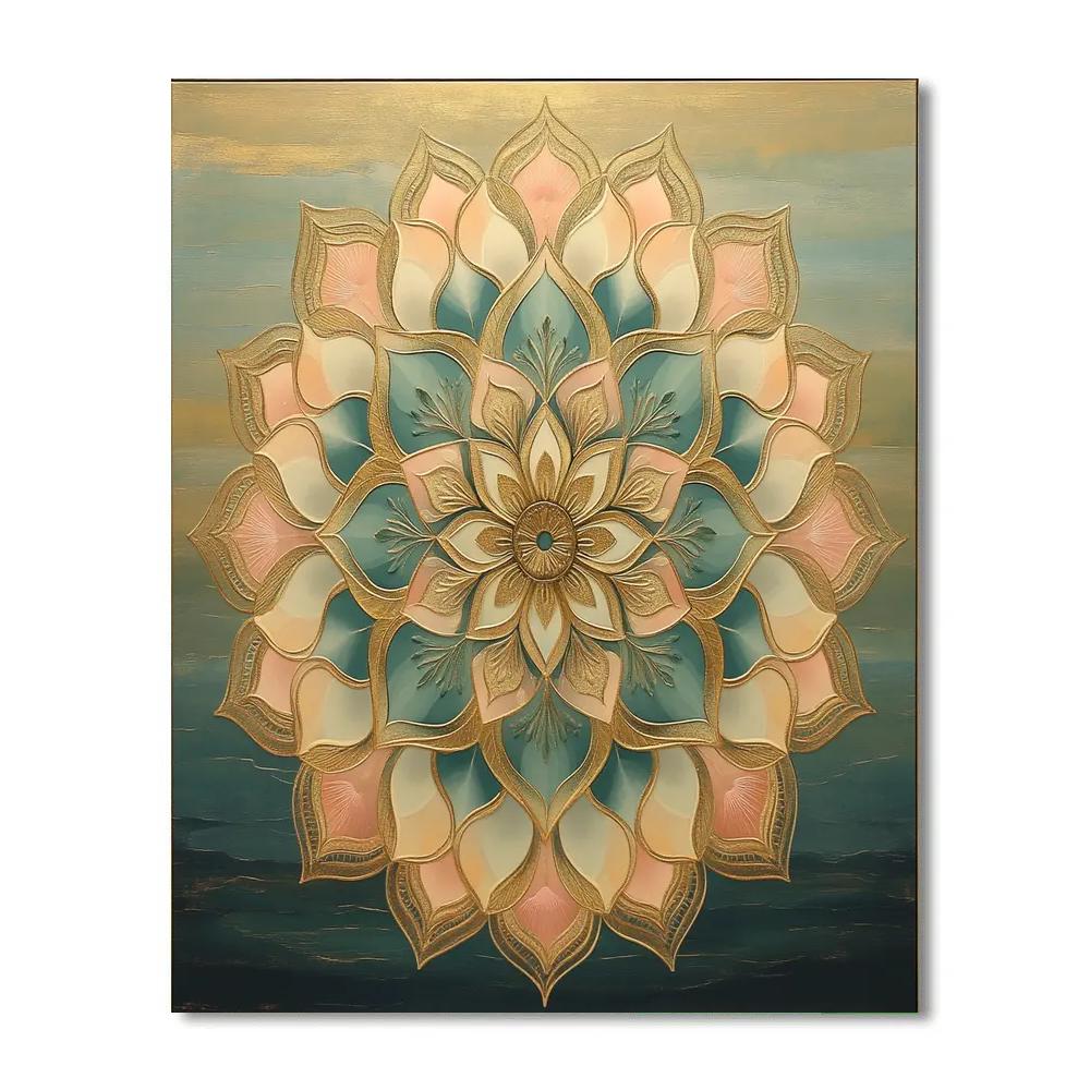 Alphonse Mucha Inspired Aurora Mandala paint by color