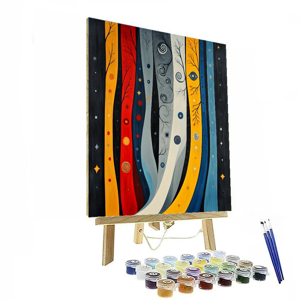 Joan Miró Inspired Whispering Forest paint by number