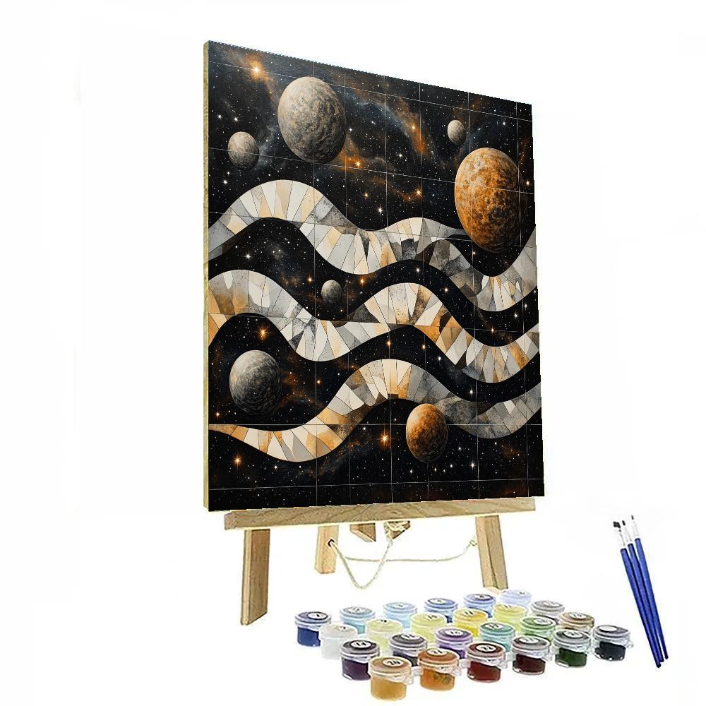 MC Escher Inspired Celestial Tessellations Numbered painting kits