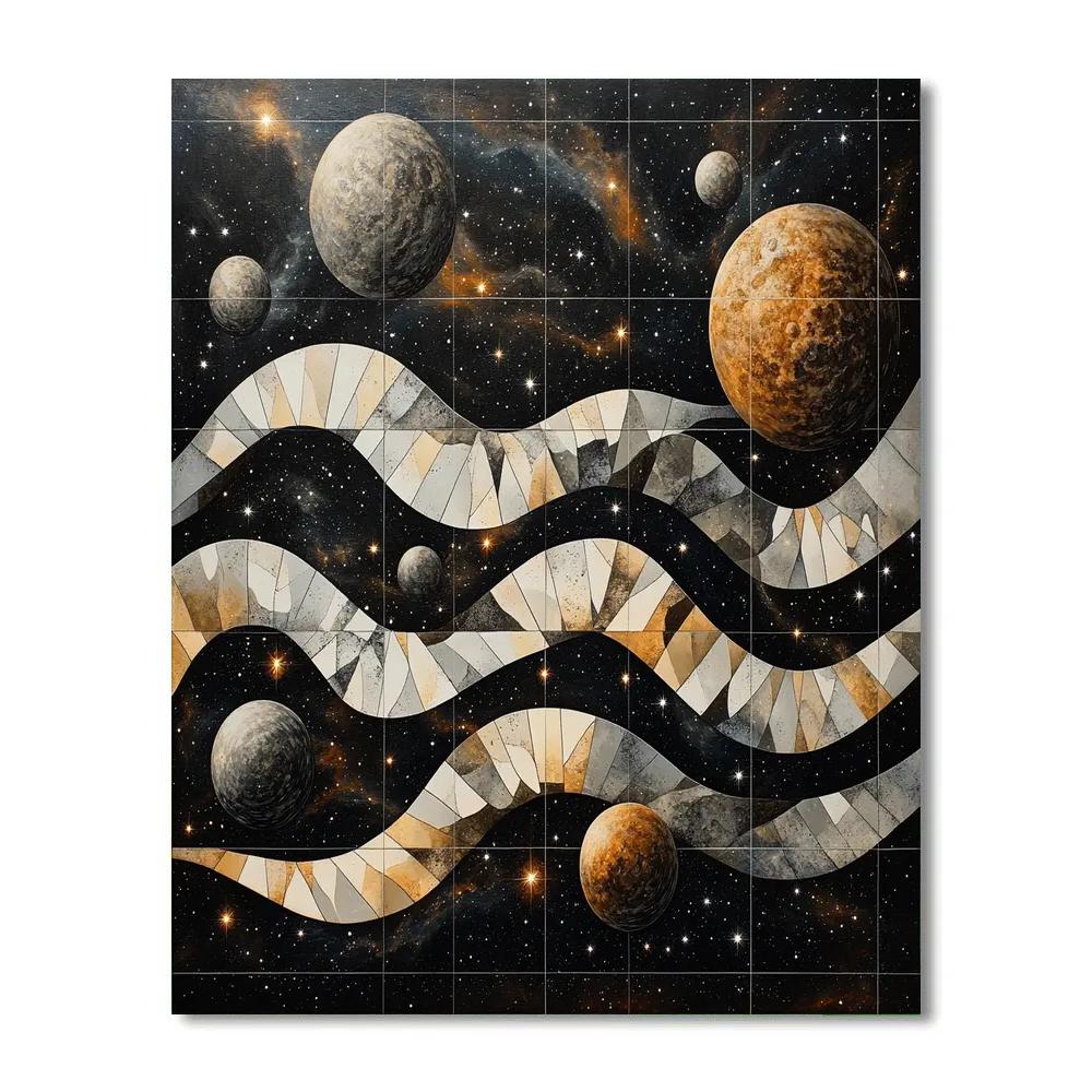 MC Escher Inspired Celestial Tessellations Numbered painting kits