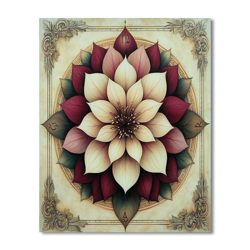 Alphonse Mucha Inspired Time Bloom paint by number