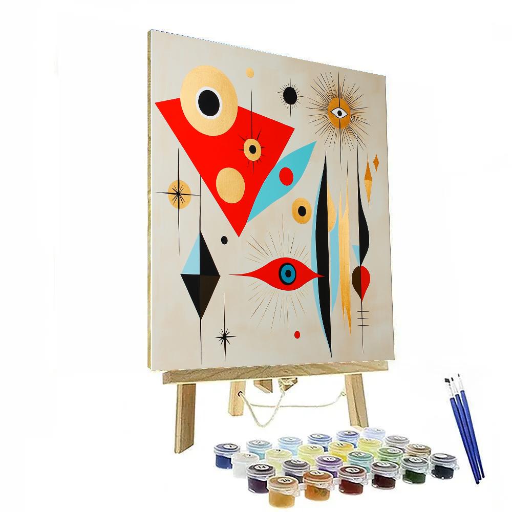 Joan Miró Inspired Dreamscape Geometry paint by numbers