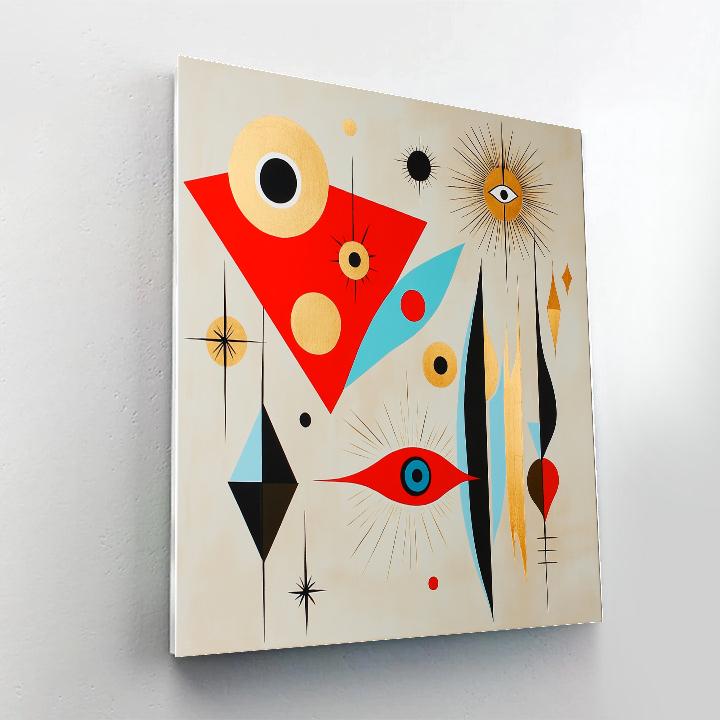 Joan Miró Inspired Dreamscape Geometry paint by numbers