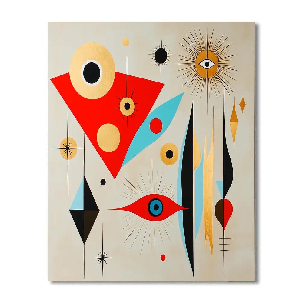 Joan Miró Inspired Dreamscape Geometry paint by numbers