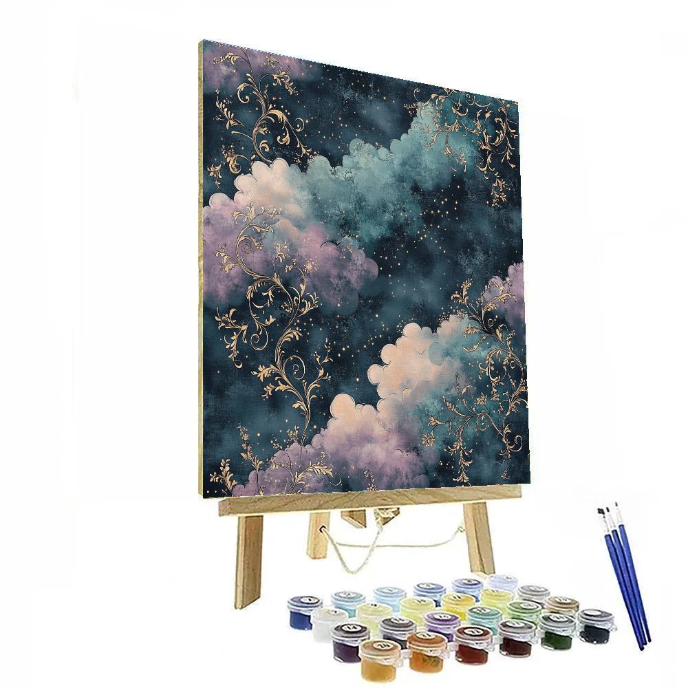 Alphonse Mucha Inspired Nebula Tapestry DIY paint by numbers