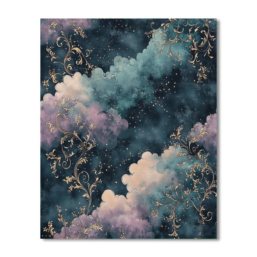 Alphonse Mucha Inspired Nebula Tapestry DIY paint by numbers