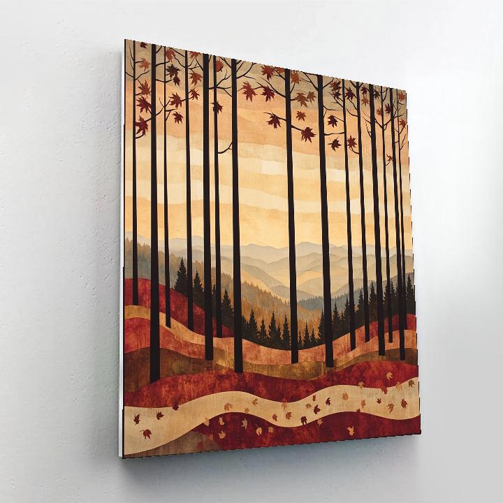 Hiroshige Inspired Autumn Ember Pines Paint by numbers kits