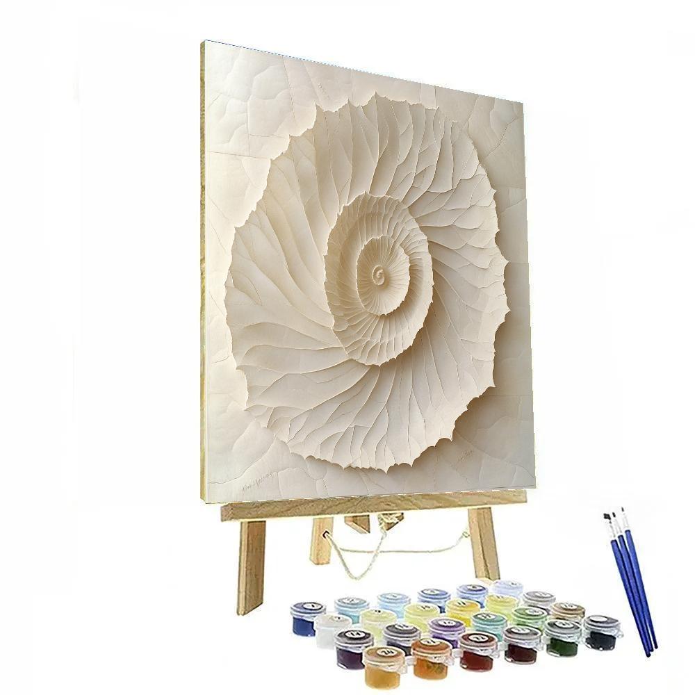 Michelangelo Inspired Fossilized Leaf Spiral Paint by numbers art