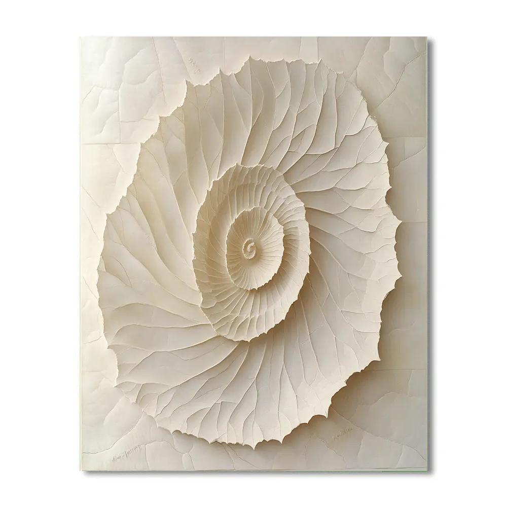 Michelangelo Inspired Fossilized Leaf Spiral Paint by numbers art