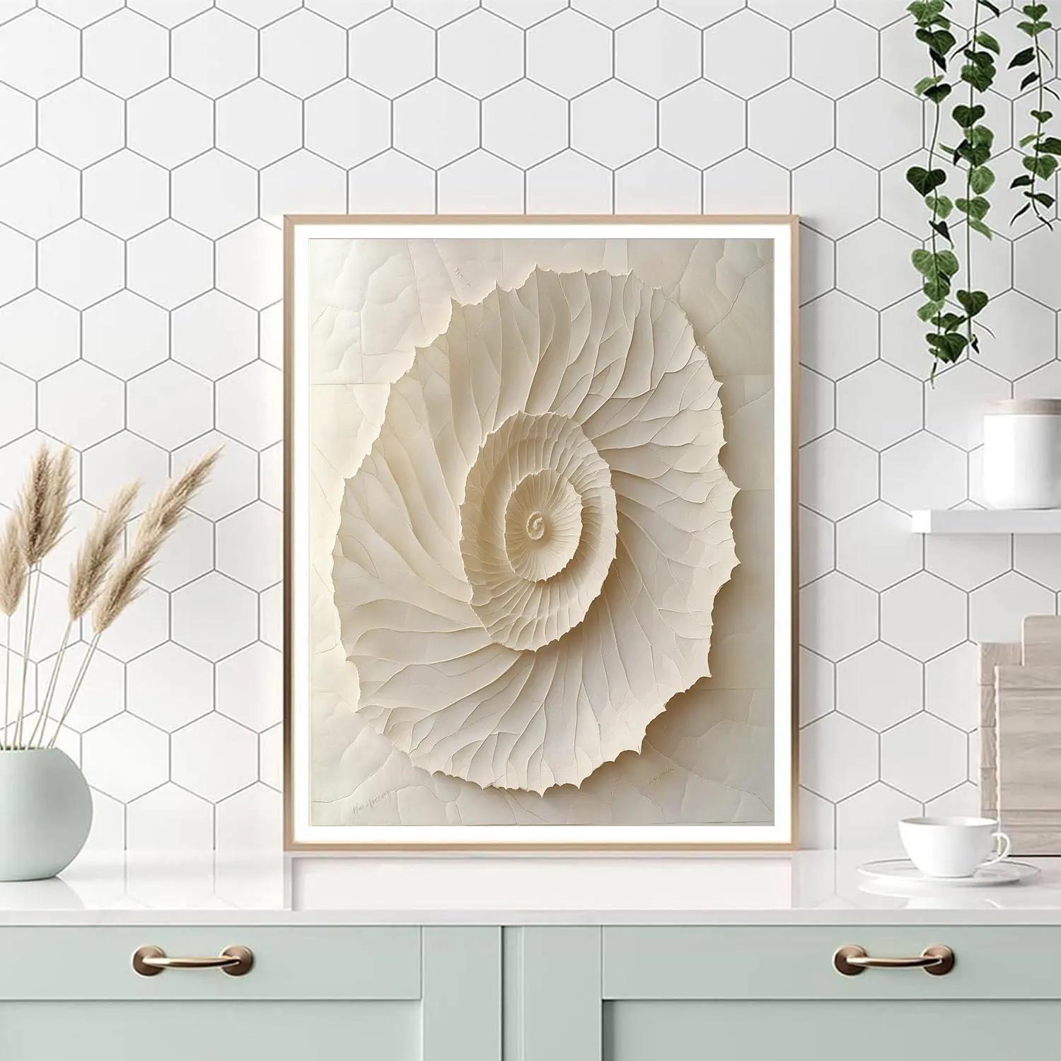 Michelangelo Inspired Fossilized Leaf Spiral Paint by numbers art